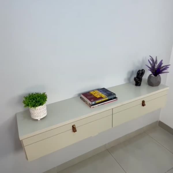 Rack Suspenso Line P/ Tvs Até 50 Polegadas 135cm 2 Portas Off White Bege - Olivar Móveis
