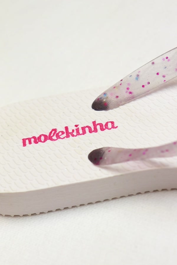 Chinelo Feminino Infantil Pés No Glitter - Molekinha