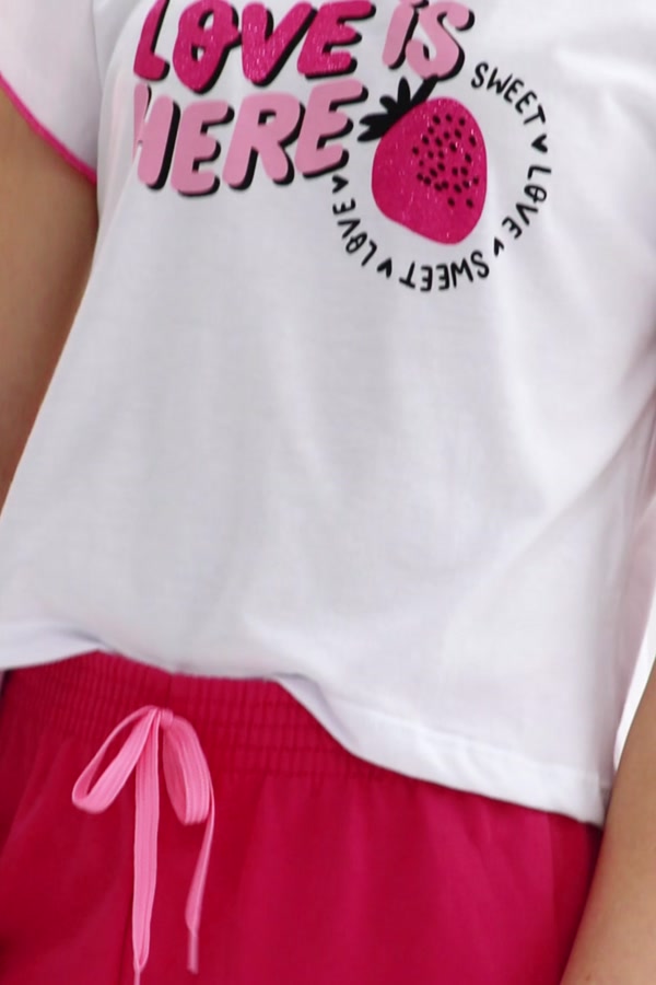 Conjunto Infantil Feminino Amor de Morangos