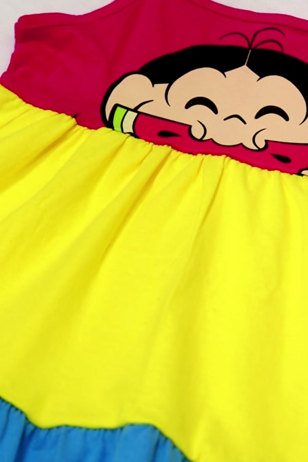 Vestido Feminino Infantil Magali Hum Delicia - Turma da Mônica