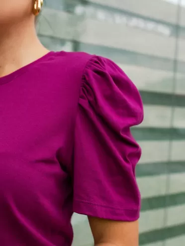 Blusa Feminina Manga Bufante de Algodão Lisa Serena Ed.limitada