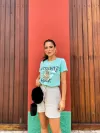 Camiseta Feminina Algodão Estampada Leopardo