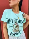 Camiseta Feminina Algodão Estampada Leopardo