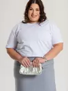 Camiseta Plus Size Feminina de Algodão Lisa Manga Alongada Ana Branco