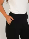 Calça Reta Feminina de Malha Ester com Bolso Faca e Cós Elástico