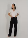 Blusa Feminina de Algodão Manga Bufante Decote V Alice Off White