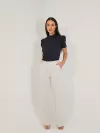 Blusa Feminina de Algodão Manga Bufante Gola Alta Lorena Marinho
