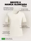 Camiseta Feminina de Algodão Lisa Manga Alongada Ana Preta