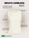 Blusa Regata Canelada 100% Algodão Helô Off White