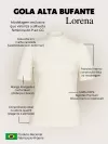 Blusa Feminina de Algodão Manga Bufante Gola Alta Lorena Preto