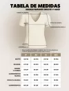 Blusa Feminina de Algodão Manga Bufante Decote V Alice Marinho