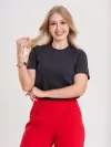 Camiseta Feminina de Algodão Lisa Manga Alongada Ana Grafite