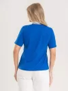 Blusa Feminina Decote V 100% Algodão Lisa íris Azul Bic