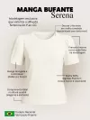 Blusa Feminina Manga Bufante de Algodão Lisa Serena Verde Folha