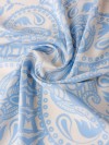 Lenço Quadrado Acetinado Estampa Arabesco Azul Claro