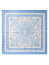 Lenço Quadrado Acetinado Estampa Arabesco Azul Claro