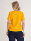 Camiseta Feminina de Algodão Lisa Manga Alongada Ana Amarelo