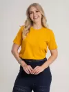 Camiseta Feminina de Algodão Lisa Manga Alongada Ana Amarelo