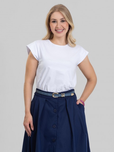 Regata Feminina 100% Algodão com Recorte Ombro Olívia Branca