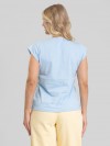 Regata Feminina 100% Algodão com Recorte Ombro Olívia Azul Claro