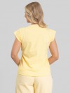 Regata Feminina 100% Algodão com Recorte Ombro Olívia Amarelo Manteiga