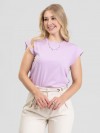 Regata Feminina 100% Algodão com Recorte Ombro Olívia Lilás