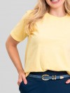 Camiseta Feminina 100% Algodão Estonada Manu Amarelo Manteiga