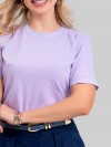 Camiseta Feminina 100% Algodão Estonada Manu Lilás