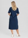Vestido Midi de Molecotton de Viscose Aurora Marinho