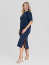 Vestido Midi de Molecotton de Viscose Aurora Marinho