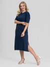 Vestido Midi de Molecotton de Viscose Aurora Marinho