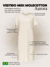 Vestido Midi de Molecotton de Viscose Aurora Marinho