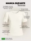Blusa Feminina Manga Bufante Plus Size de Algodão Lisa Serena Branca