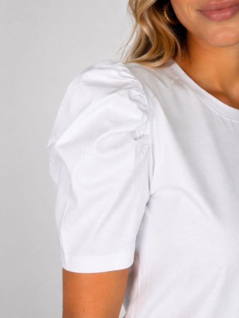 Blusa Feminina Manga Bufante de Algodão Lisa Serena