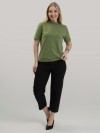 Blusa Feminina de Algodão Gola Alta e Manga Curta Gisele Verde Oliva