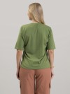 Camiseta Feminina Algodão Premium Lisa Manga No Cotovelo Amélia Oliva