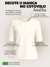 Camiseta Feminina Algodão Premium Lisa Manga No Cotovelo Amélia Oliva