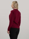 Blusa Feminina em Cotton Premium Gola Alta com Manga Longa Lisa Nina Vinho