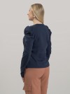 Blusa Feminina Manga Longa Bufante de Algodão Lisa Clara Marinho