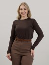 Blusa Feminina Térmica Peluciada Manga Longa Lívia Marrom Café