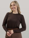 Blusa Feminina Térmica Peluciada Manga Longa Lívia Marrom Café