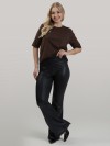 Calça Flare Cirrê Cós Alto Diana Preto