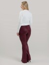 Calça Flare Cirrê Cós Alto Diana Vinho