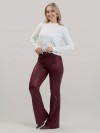 Calça Flare Cirrê Cós Alto Diana Vinho