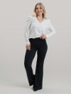 Calça Flare Térmica Peluciada Cós Alto Marina Preto