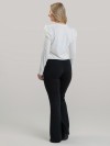Calça Flare Térmica Peluciada Cós Alto Marina Preto