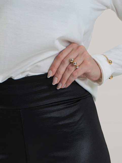 Calça Legging Cirrê Cós Alto Betina Preto