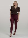 Calça Legging Cirrê Cós Alto Betina Vinho