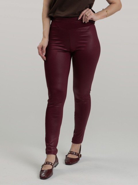 Calça Legging Cirrê Cós Alto Betina Vinho