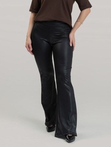 Calça Flare Cirrê Cós Alto Diana Preto